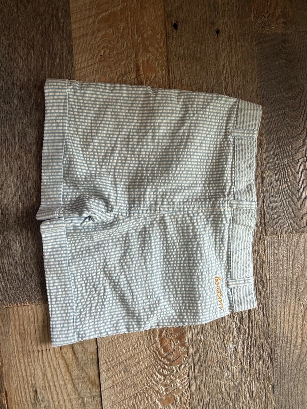 Bonton Blue and White Stripped Kids Shorts - Picture 3 of 3
